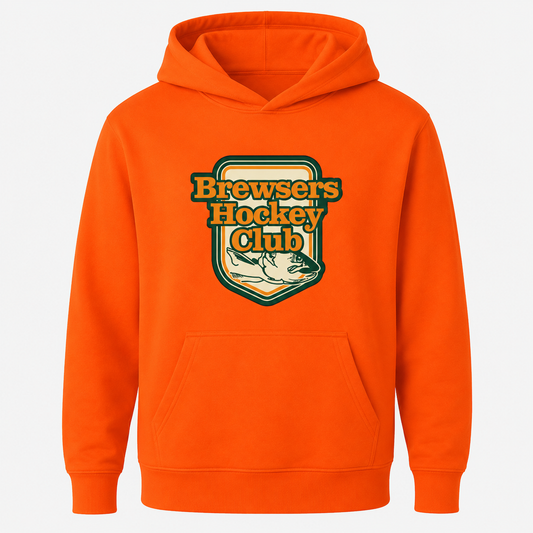 Adult-Brewsers Hockey Club Hoodie-Safety Orange