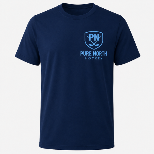 Adult-Pure North Hockey Performance Tee – Navy