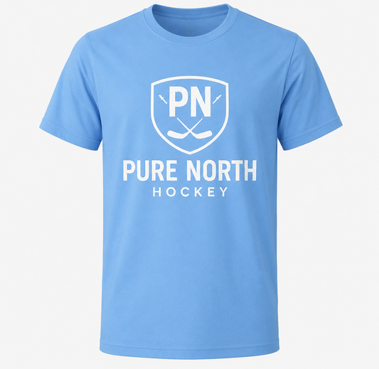 Adult-Pure North Hockey Performance Tee – Light Blue